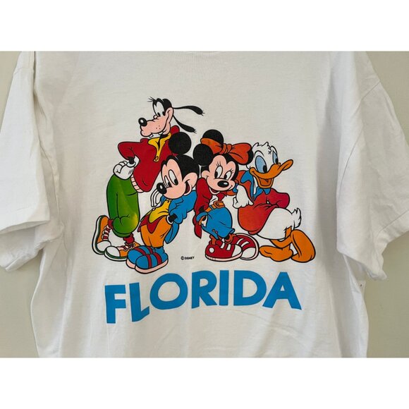1980's DISNEY WORLD FLORIDA VELVA SHEEN T-SHIRT TEE L - Picture 2 of 4
